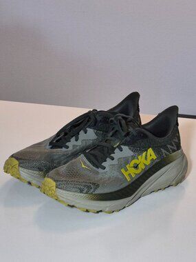 Men’s HOKA Challenger ATR 7 all-terrain running shoes in Olive Haze / Forest Cov